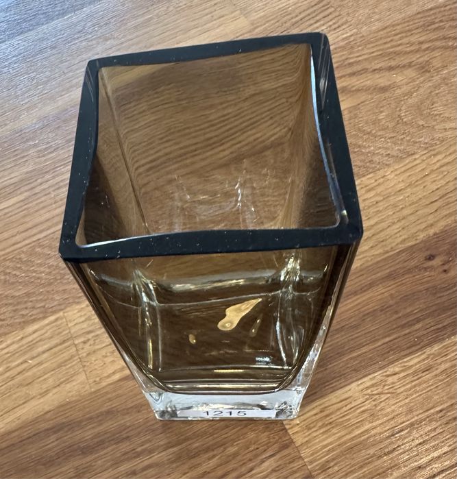 Kryształowy Szklany wazon dymiony kolor ciężki dekoracja 1215