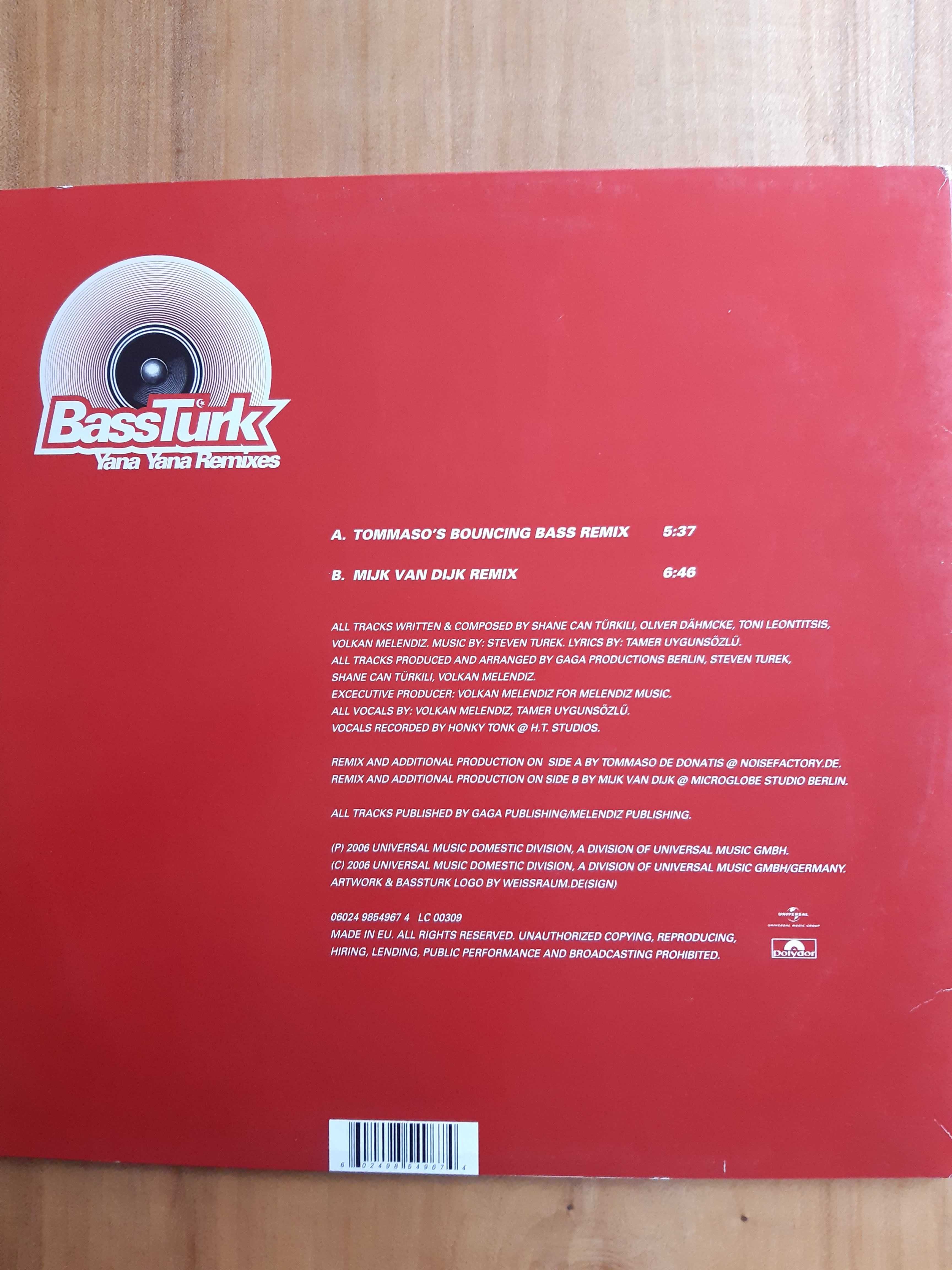 płyta winylowa maxi BassTurk ‎ Yana Yana Tommaso's Bouncing Bass Remix