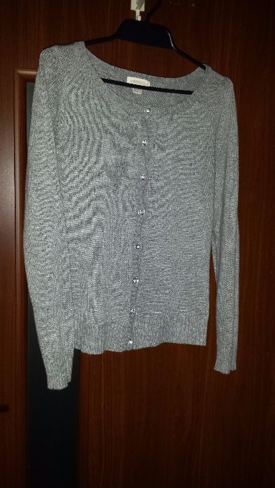 Sweter rozpinany kardigan szary S/36 Monsoon