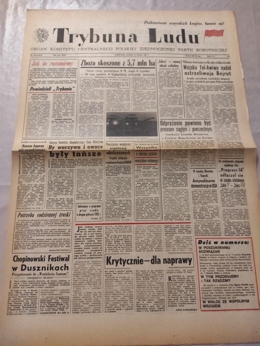 Trybuna ludu 12 sierpnia 1982