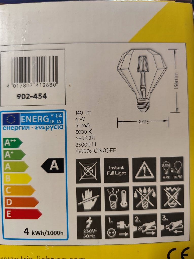 Żarówka ozdobna led 4 W, E 27