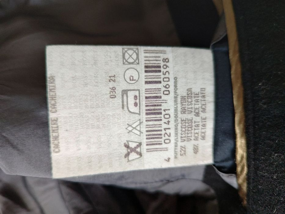 Płaszcz zimowy czarny męski Hugo Boss L XL rozmiar 50 klasyczny welna