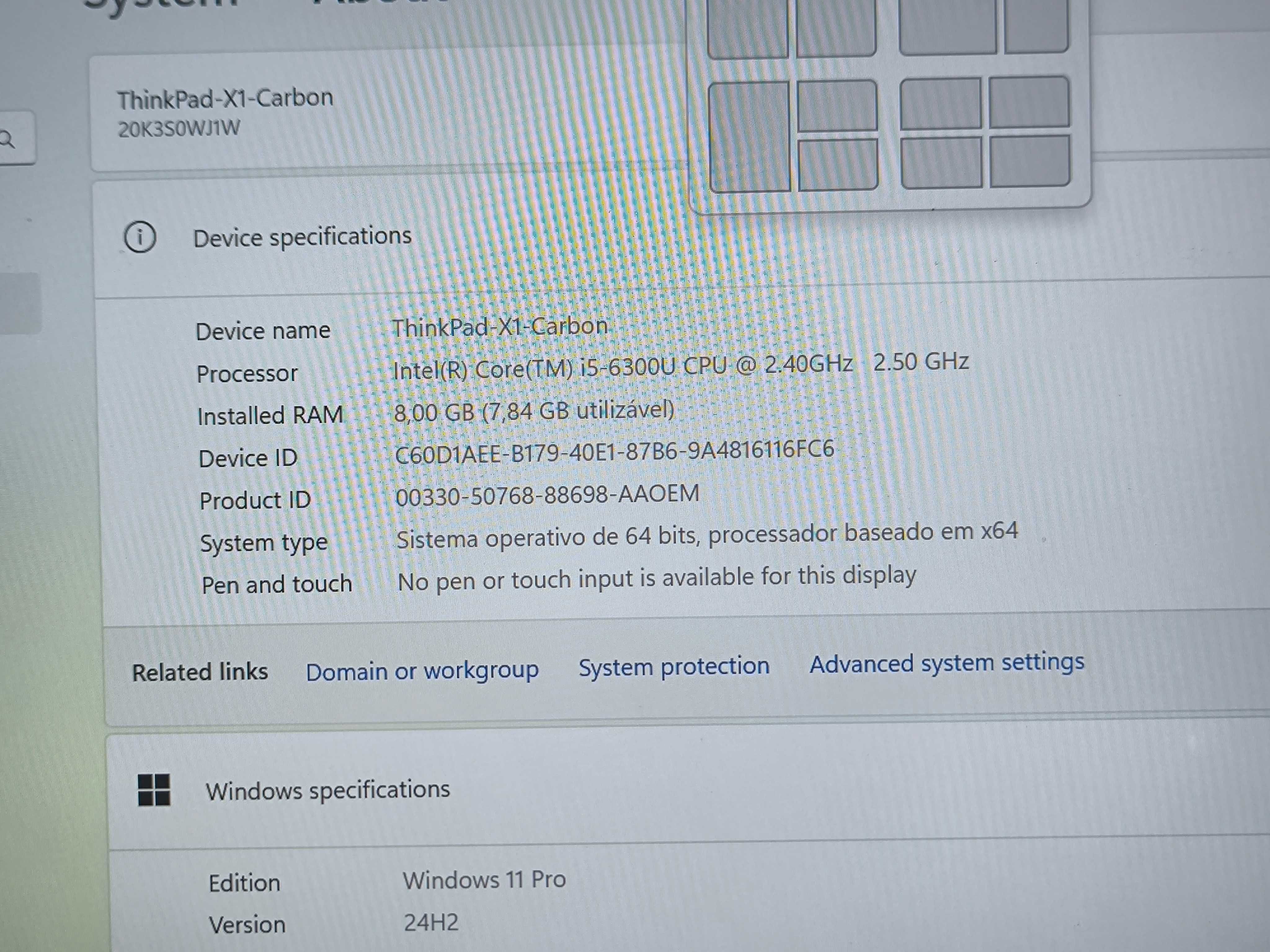 Lenovo ThinkPad X1 Carbon i5 NVME 256GB 8GB ram FullHD # topo de gama