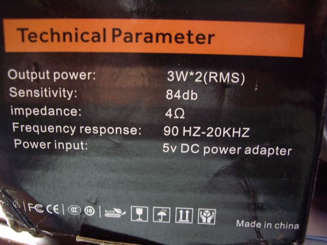 Colunas para Portátil com amplificação por USB - 5V DC