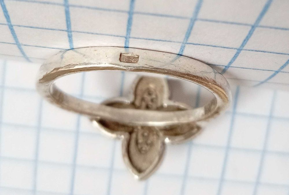 Кольцо колечко. Срібло 925 проба Розмір 17. Чорна емаль, камні. Вінтаж