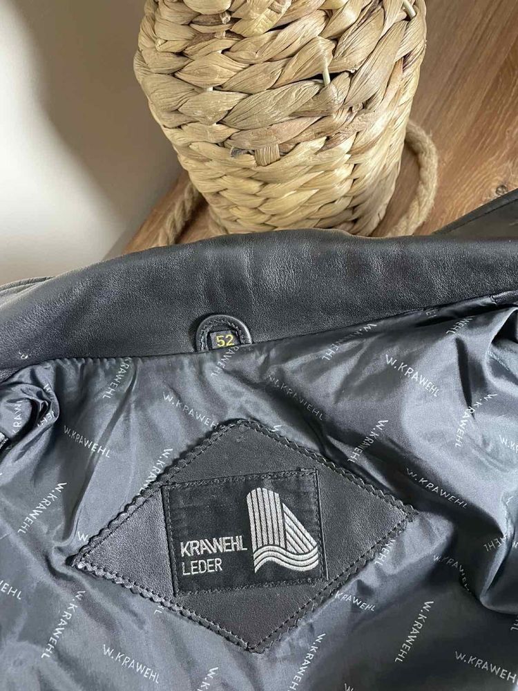 Kurtka skórzana ramoneska z frędzlami  jacket Krawehl Leder rozmiar 52