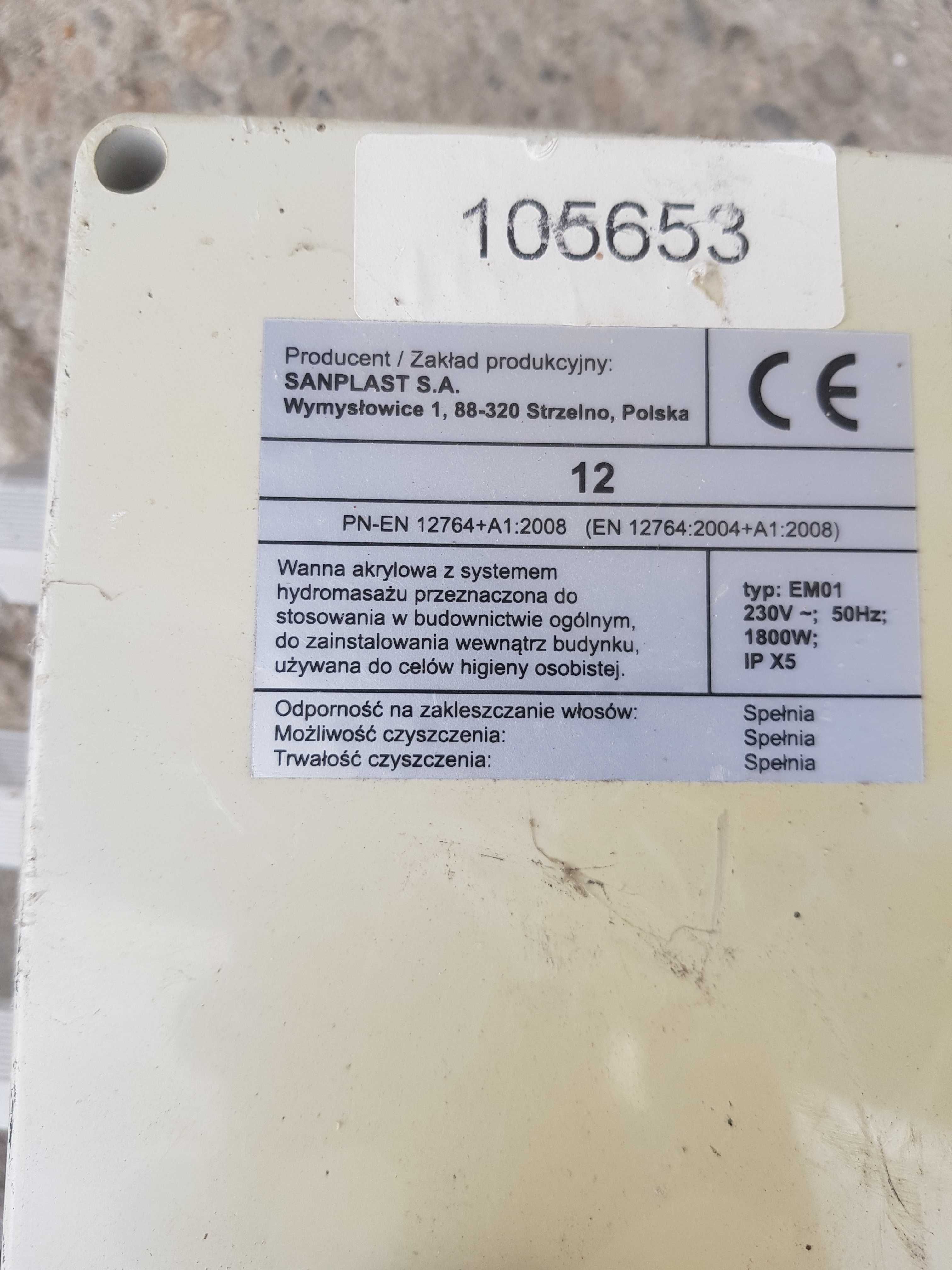Pompa hydromasaż, jacuzzi, wanna, sanplast wirpool bath pump wm100