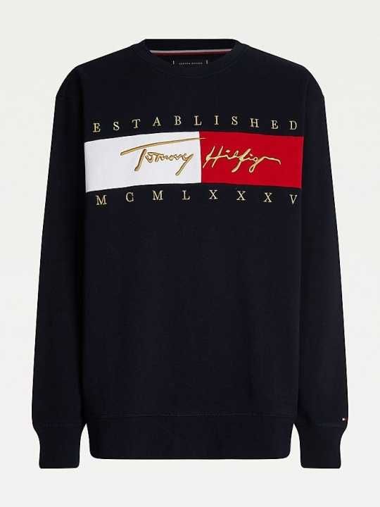 Tommy Hilfiger Signature Flag Sweatshirt Bluza M Oryginalna