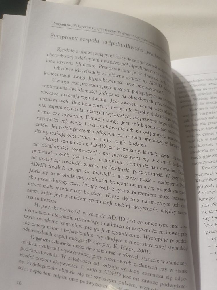 Program prof-terap. dla dzieci z zespołem nadpobudliwości psychoruchow