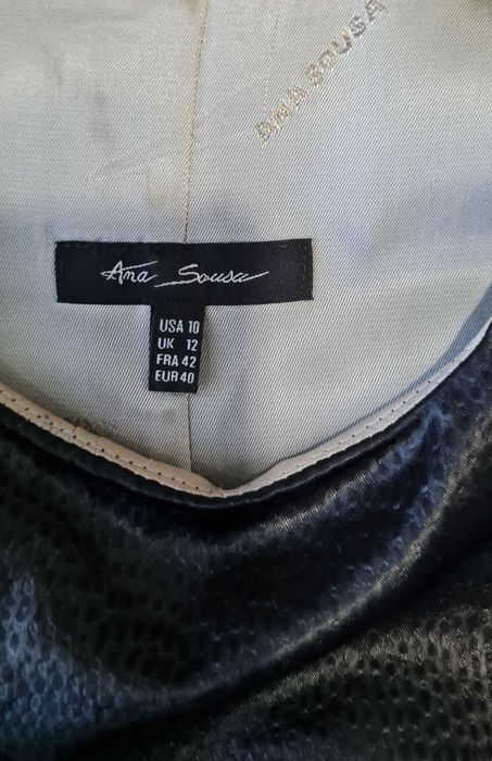 Conjunto vestido e casaco de pele Ana Sousa