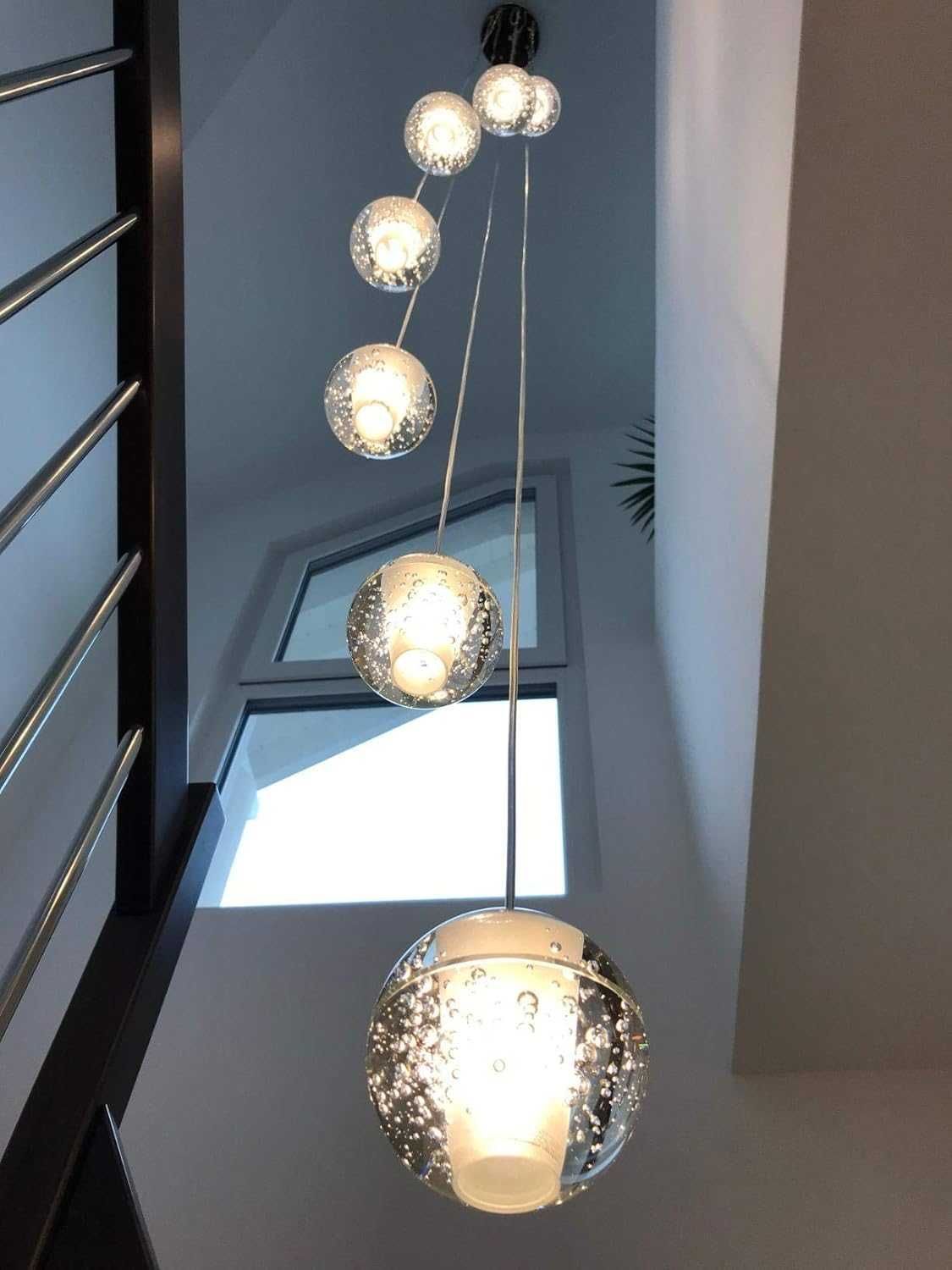 Lampa wisząca LED 7 kul kryształowych exlusive design