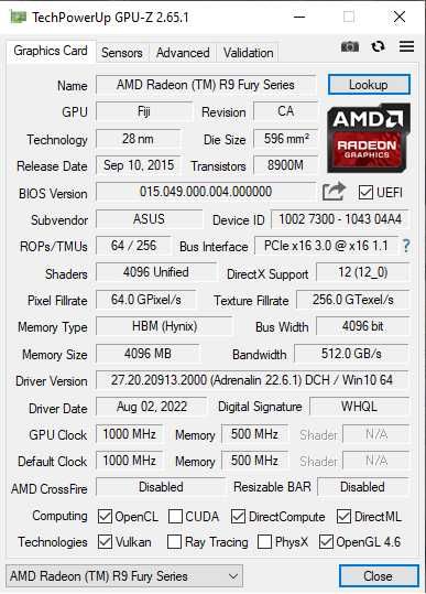 ASUS PCI-Ex Radeon R9 Nano 4096MB HBM (4096bit)