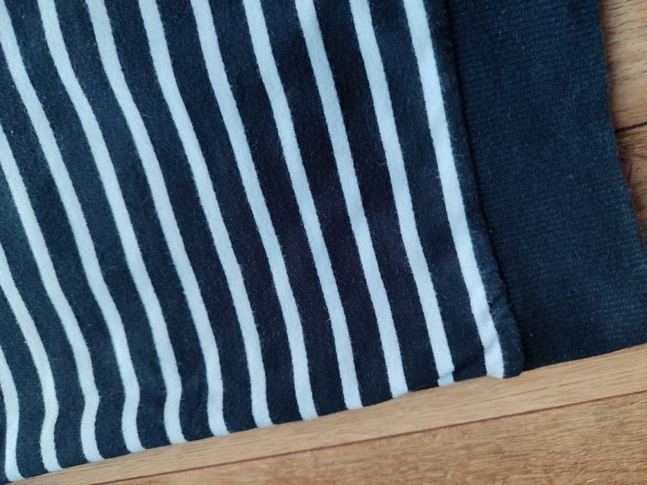 Granatowa bluza w paski ze złotą kotwicą S/M bluzka 36/38