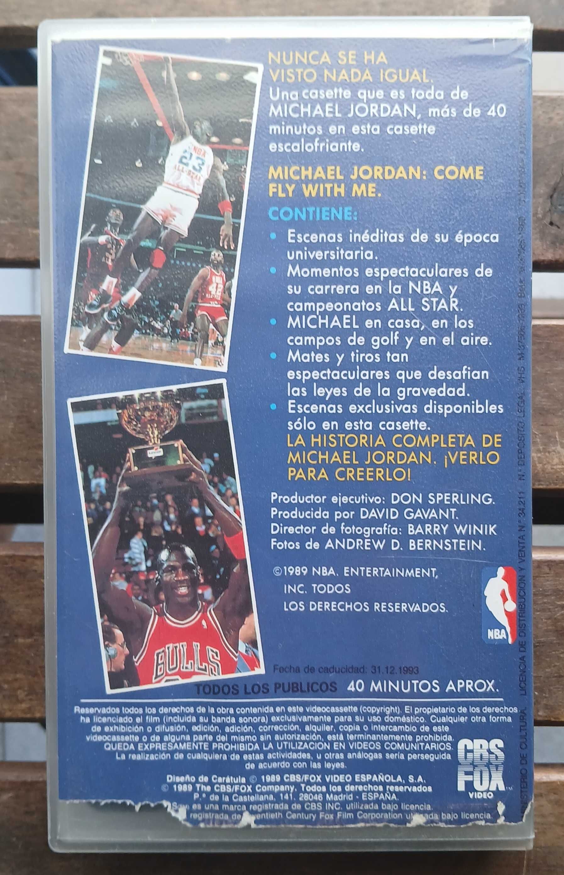 Cassete VHS Michael Jordan come fly with me - 1989 Spain