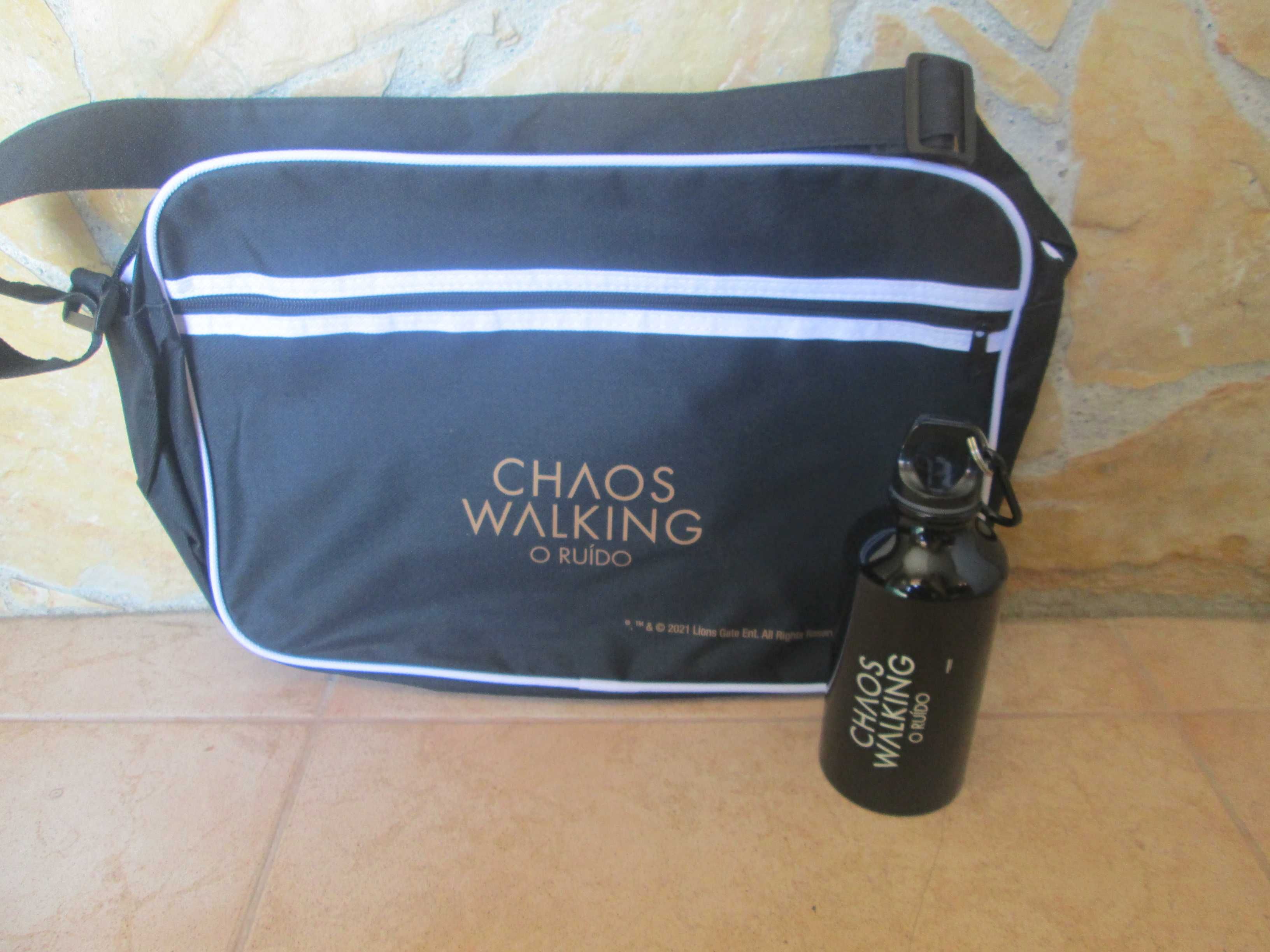 Bolsa tiracolo + garrafa, do filme "Chaos Walking – O Ruído" - NOVO