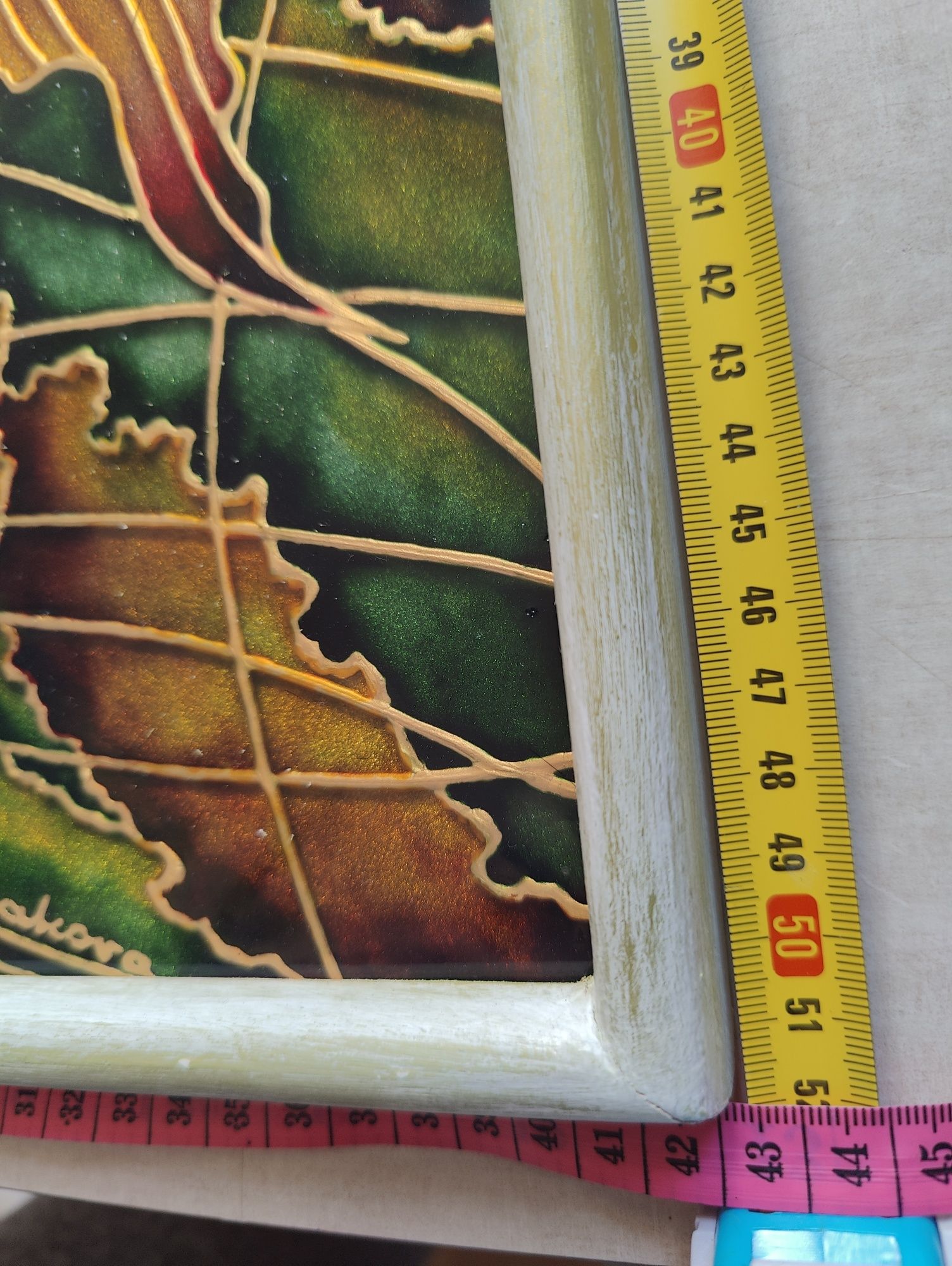 Obraz w ramce 42x52 cm / witrazowy.