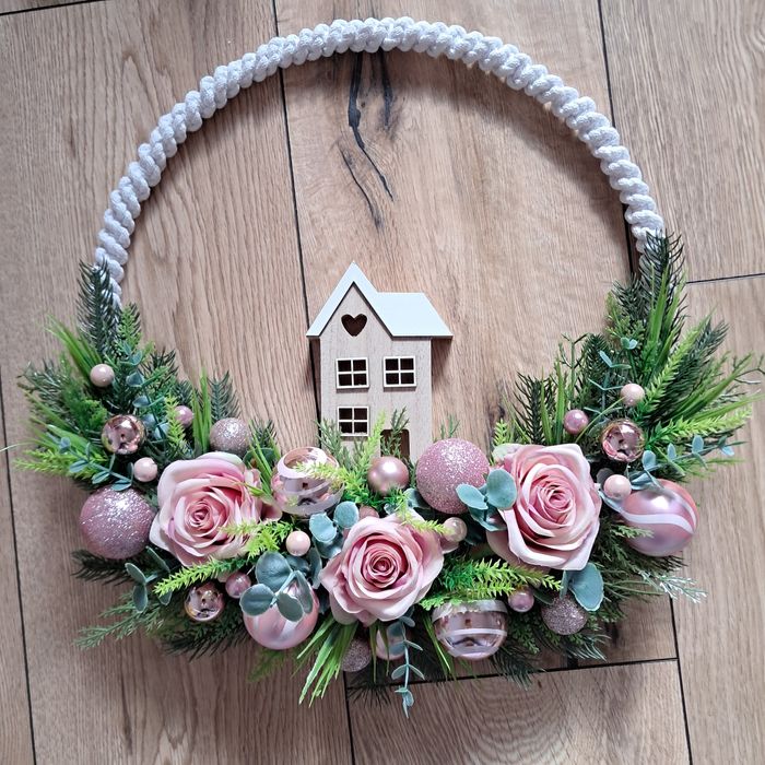 Wieniec świąteczny makramowy