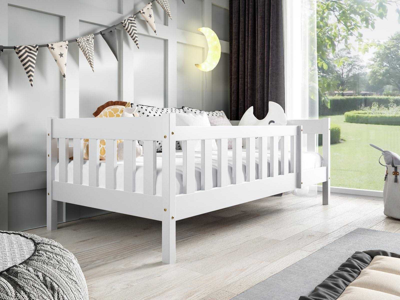 Łóżko dla dzieci 1 osobowe klasyczne drewniane POLA + materac