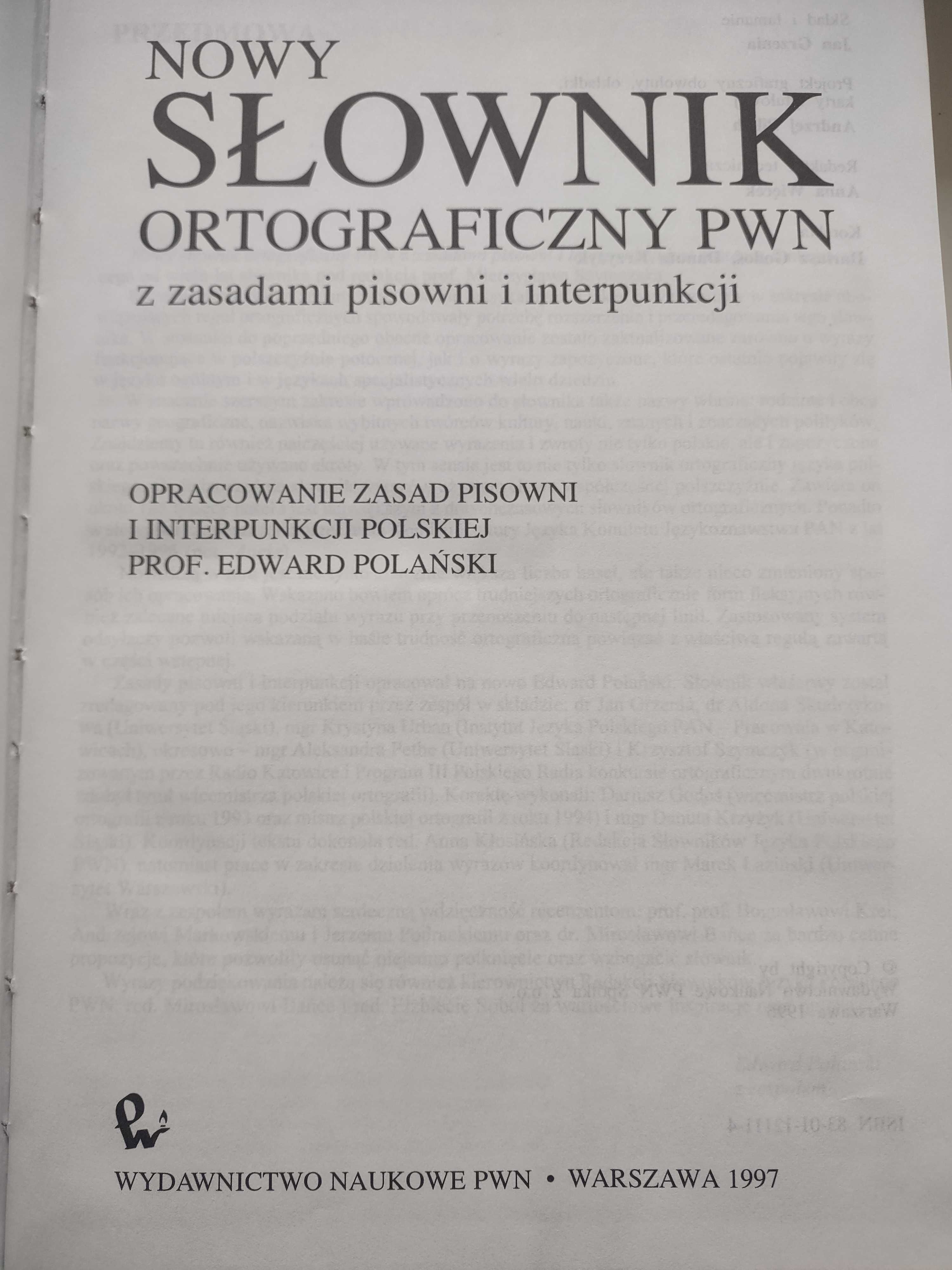 Słownik ortograficzny PWN 1997