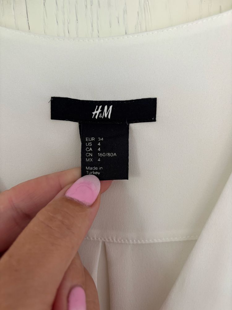 Biala elegancka koszula zakardowa w bardzo dobrym stanie h&m