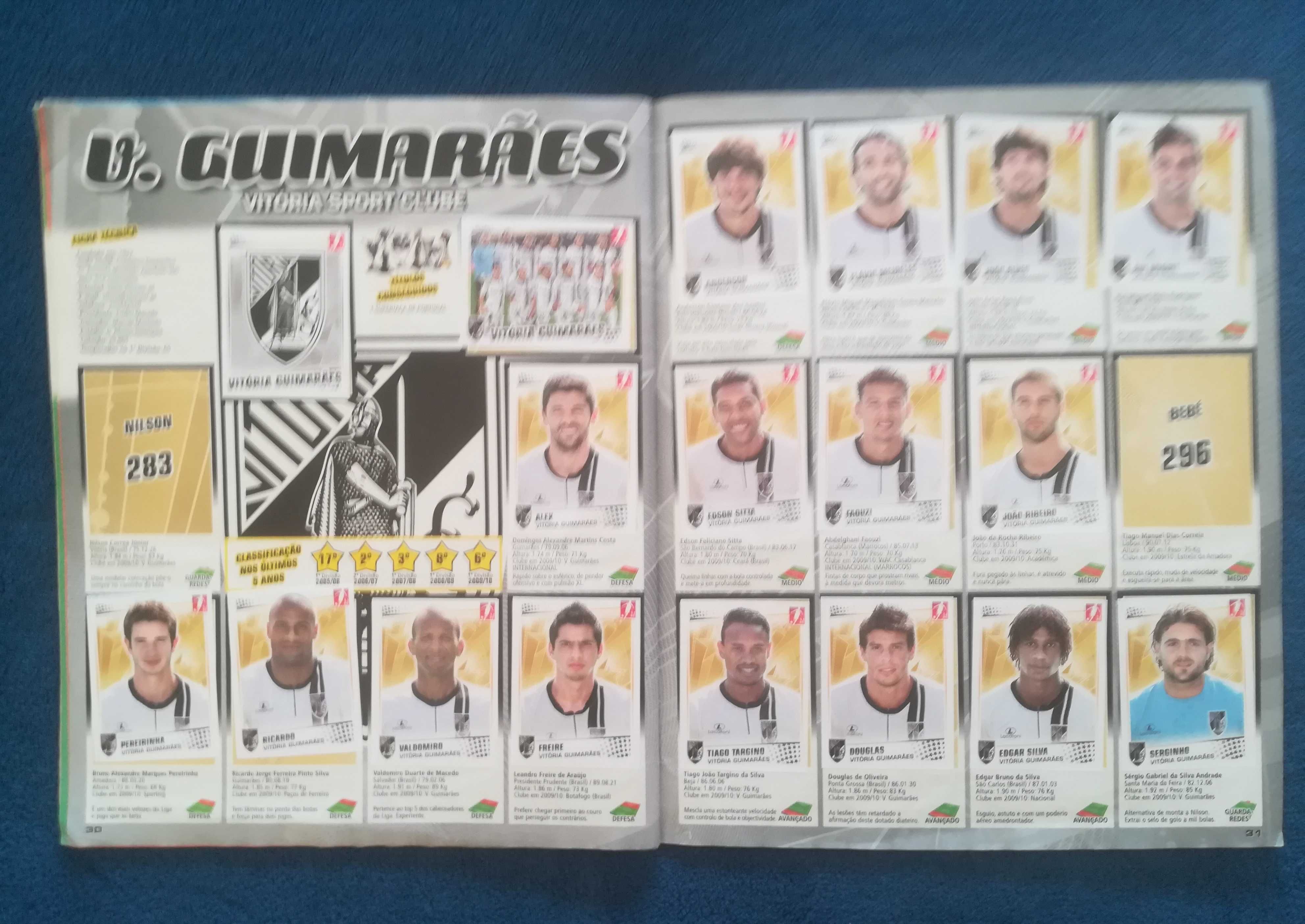 Caderneta Panini cromos Futebol 2010-11