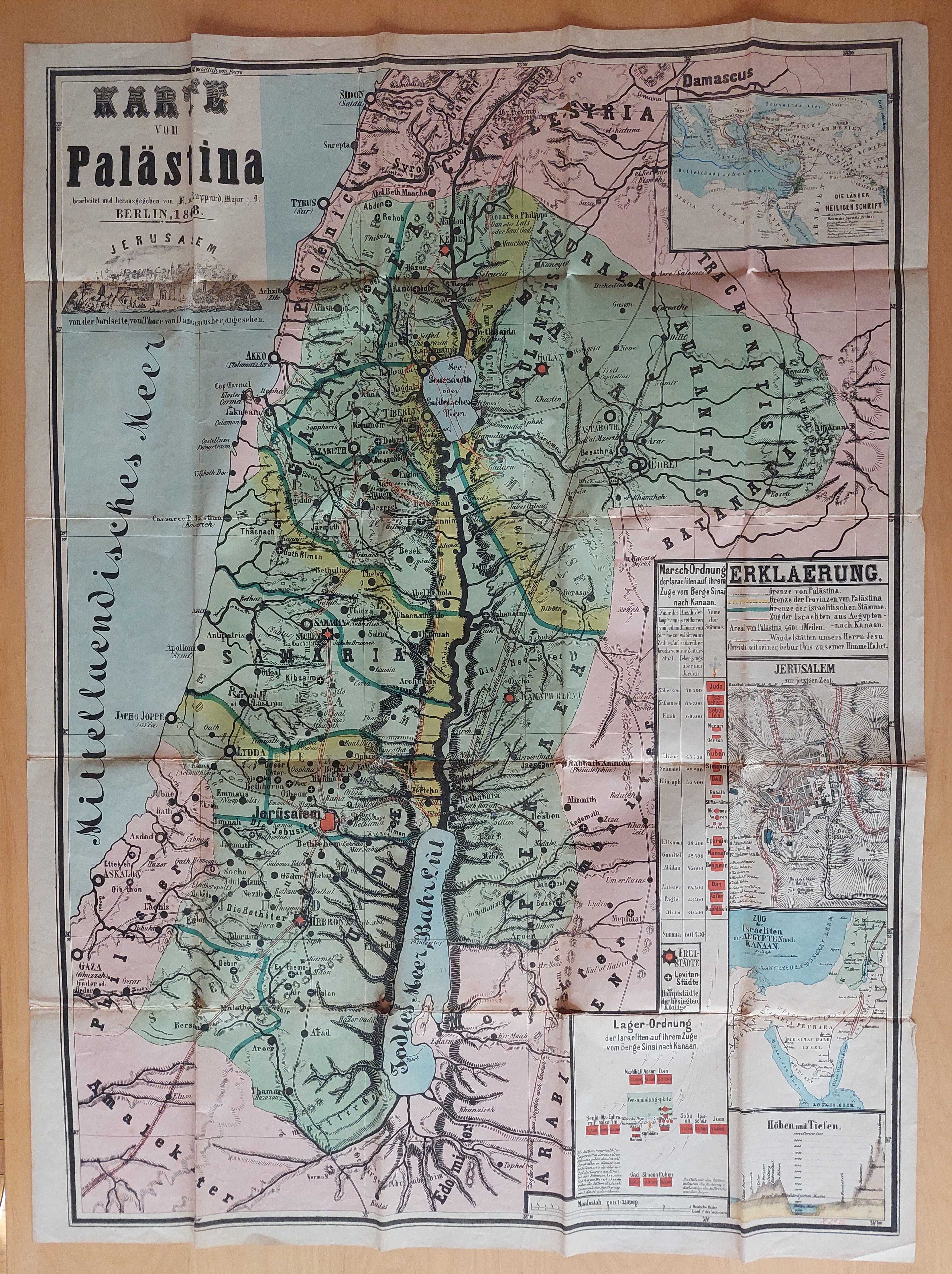 Palestyna stara mapa Berlin 1868