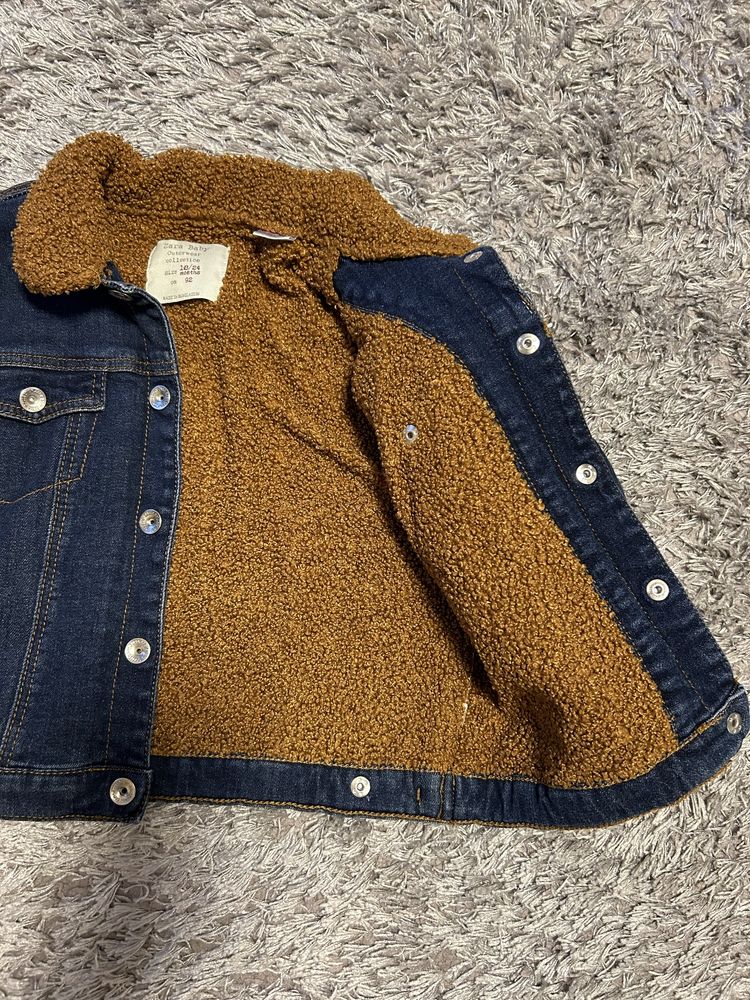 Джинсова куртка утеплена Zara Baby, хлопчик, розмір 98