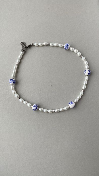 Чокер з перлин, намисто перлини, кольє тренд, ручна робота