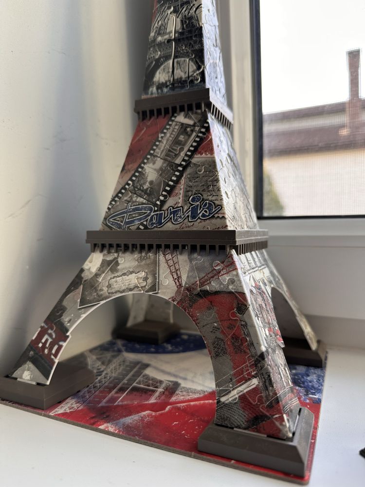 Wieża Eiffla puzzle 3D + metalowa figurka