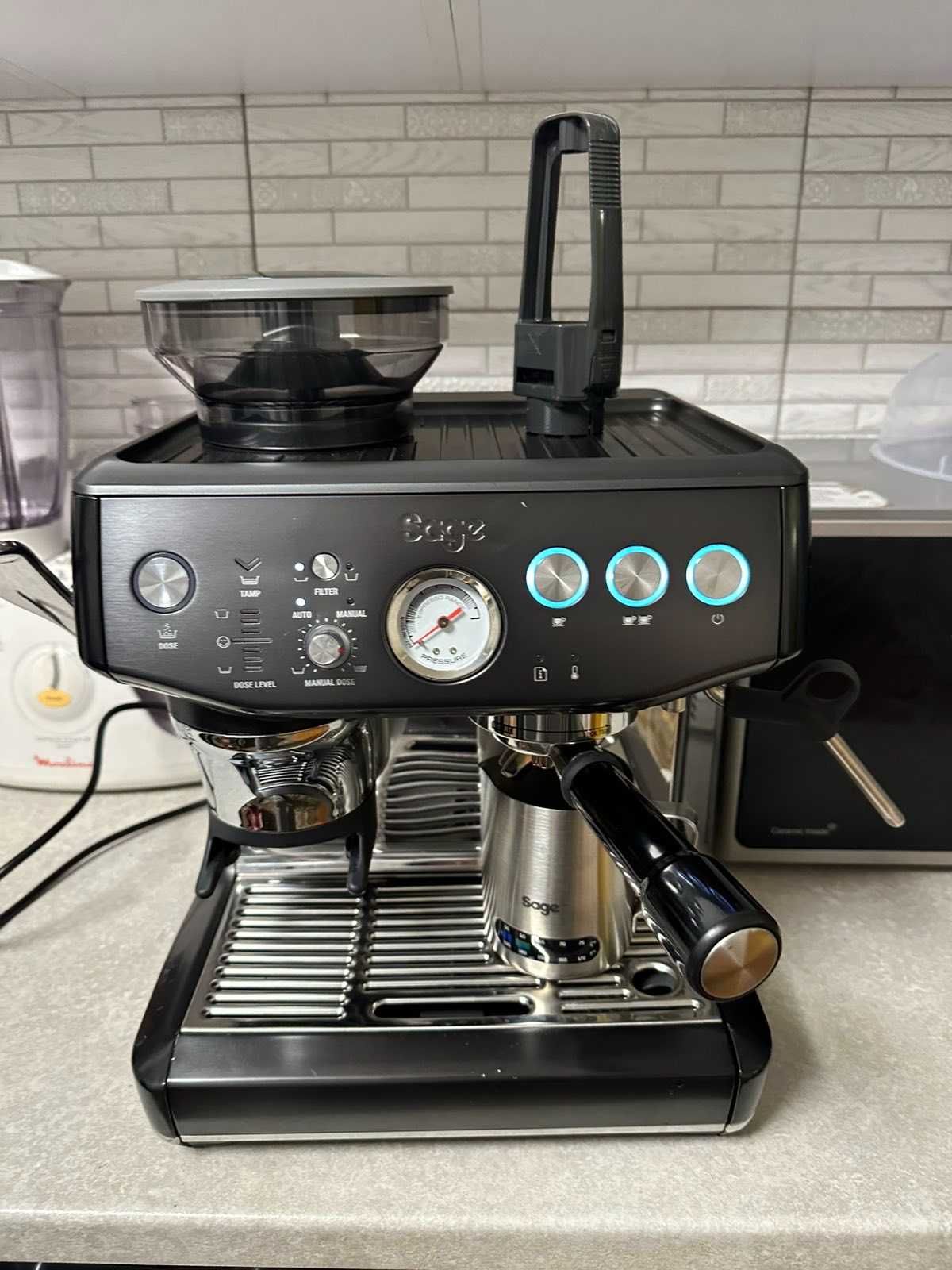 Ріжкова кавоварка еспресо Sage Barista Express SES875BSS НОВА