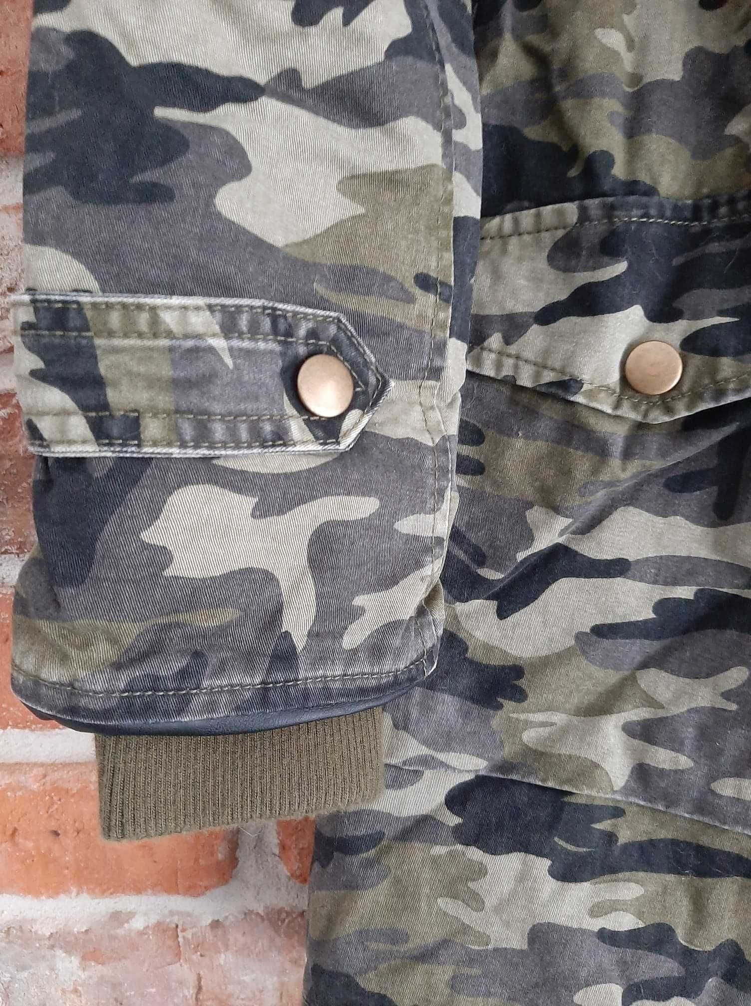Nowa kurtka PARKA khaki moro z futerkiem przy kapturze /M