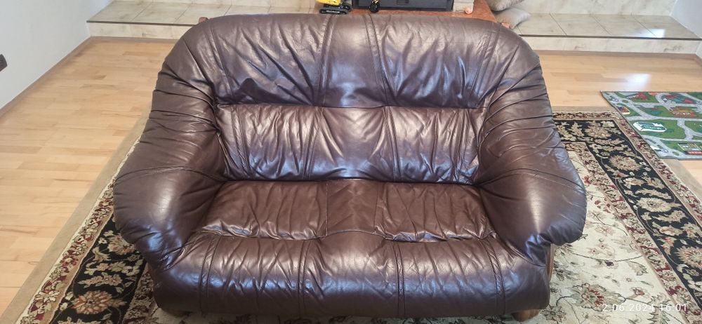 Skórzany komplet wypoczynkowy 3+2+1