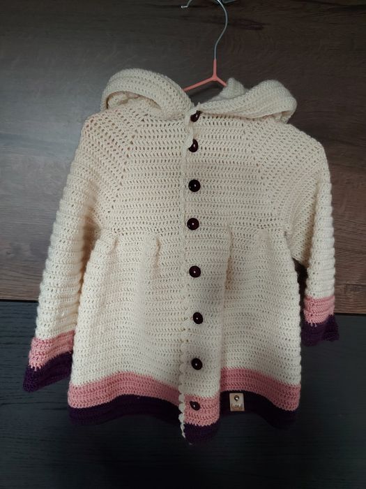 Płaszcz kurtka z kapturem Handmade 2- 3 lata