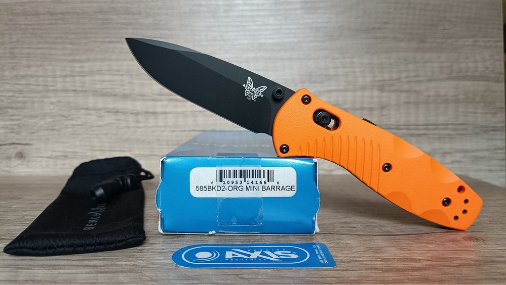 складний ніж Benchmade 585BKD2-ORG MINI BARRAGE. Оригінал!