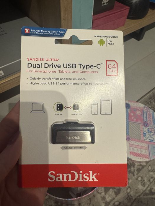 Pendrive SANDISK Ultra Dual Drive 64GB, USB-C /
