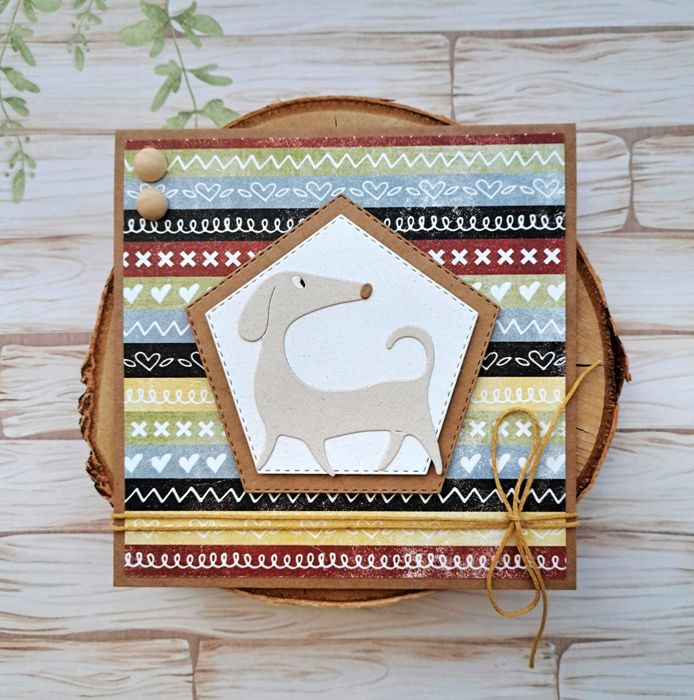 Kartka z pieskiem, roczek, urodziny, dla psiarza, ręcznie robiona