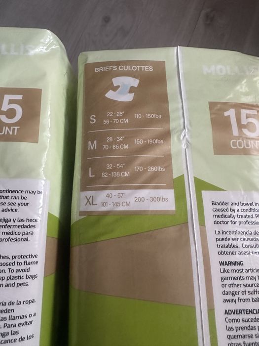 Pieluchy dla doroslych i dużych dzieci - zestaw 30 sztuk rozm. XL