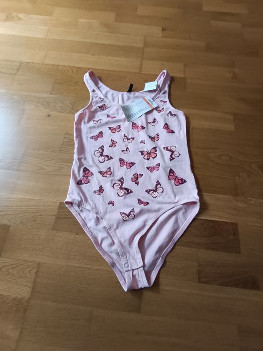 Body bez rękawków, pudrowy róż, NOWE, Sinsay r. XS