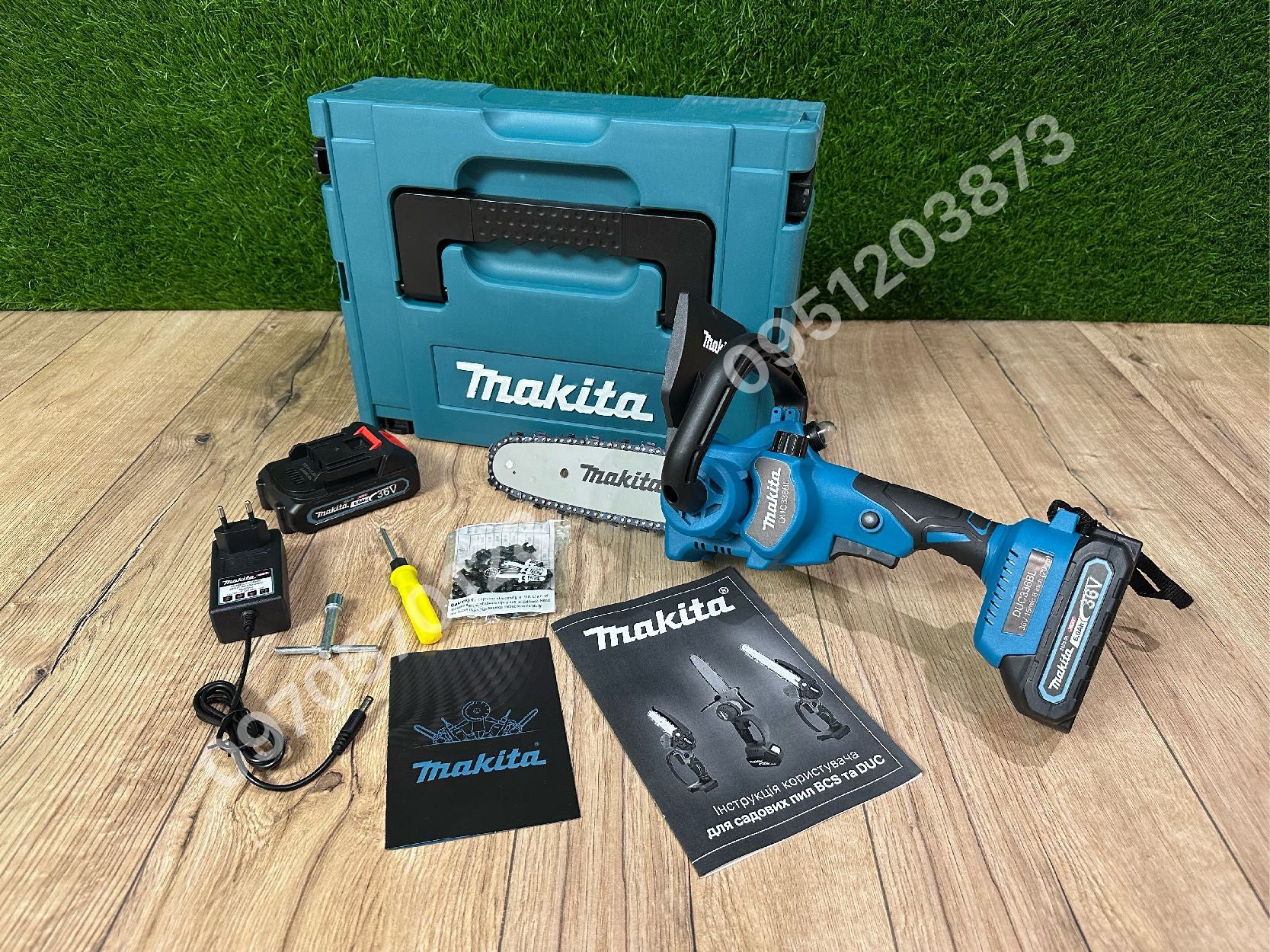 Аккумуляторная цепная Мини пила Makita DUC336BL 36V 6Ah веткорез