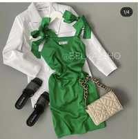 сукня зелена атласна