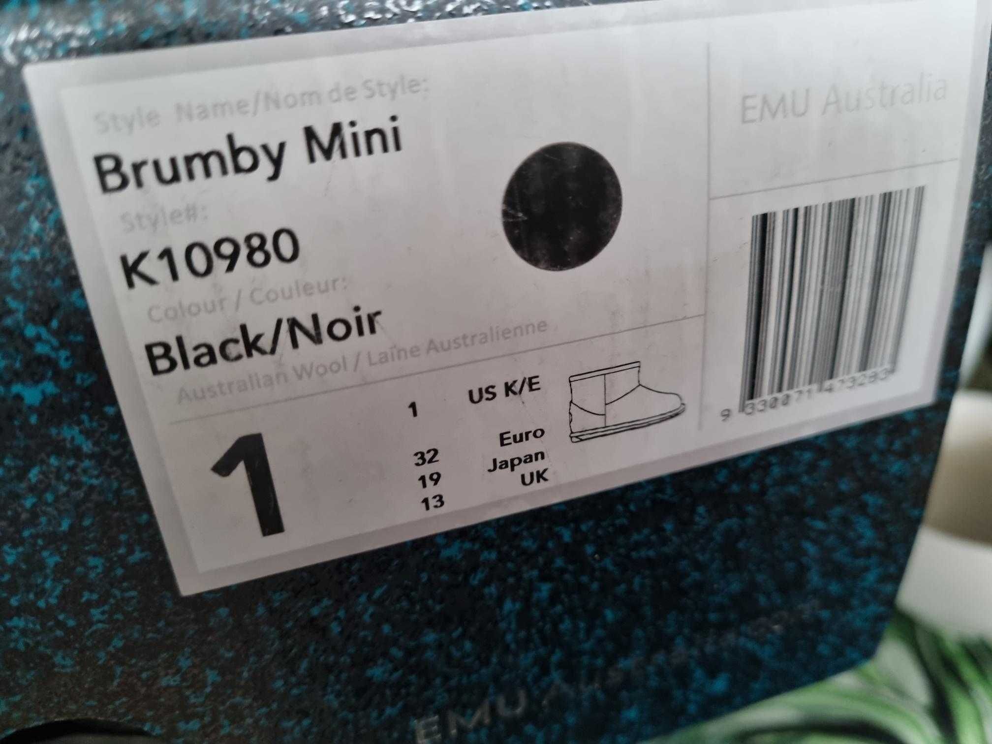 śniegowce, kozaki , buty Emu Australia Brumby Mini roz. 32 bdb+ czarne