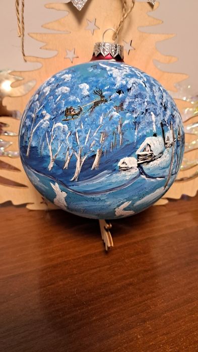 Bombki choinkowe ręcznie malowana akrylem 12×12