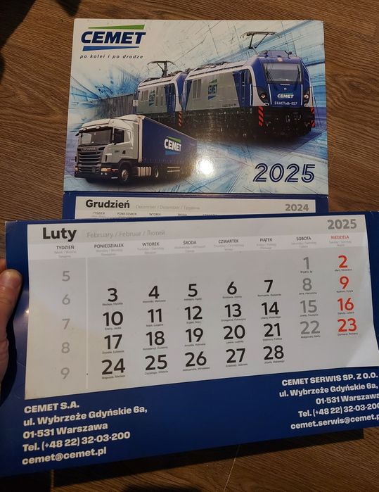 Kalendarz trójdzielny Cemet 2025