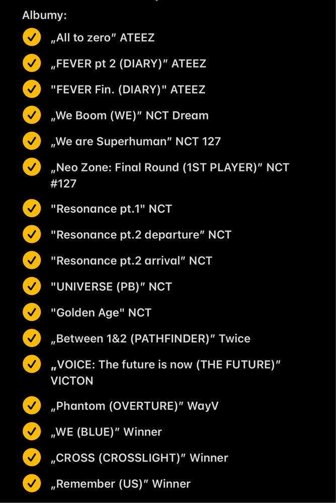 ALBUMY KPOP WIELE ateez nct exo twice victon