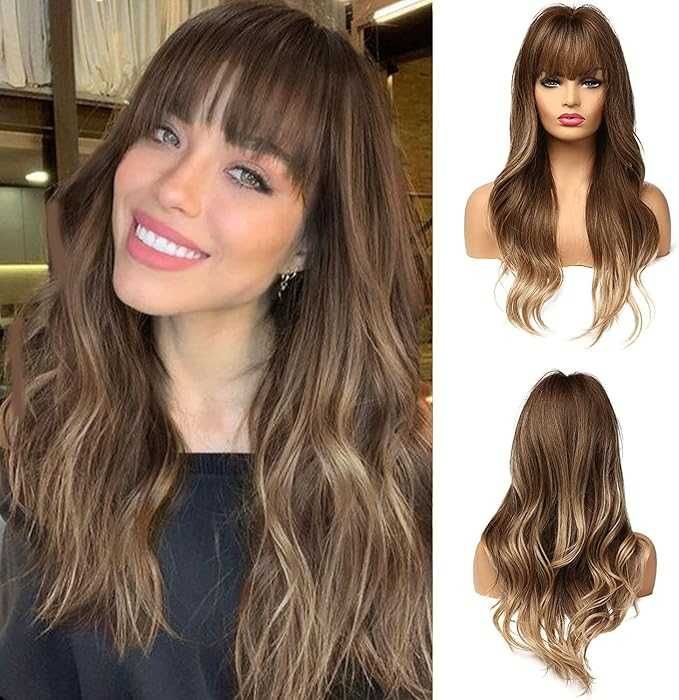 Długa kręcona blond peruka  60cm Kanekalon