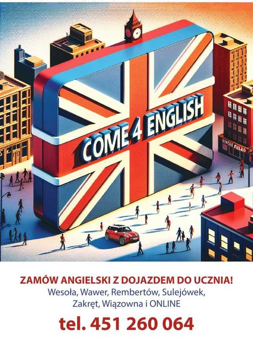 Angielski W-wa Wesoła, ONLINE, doświadczona LEKTORKA + NATIVE SPEAKERS
