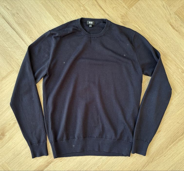 Crewneck granatowy merino Uniqlo rozmiar S