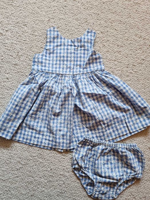 PIękna, letnia sukienka Ralph Lauren dla dziewczynki 9 msc -kratka.