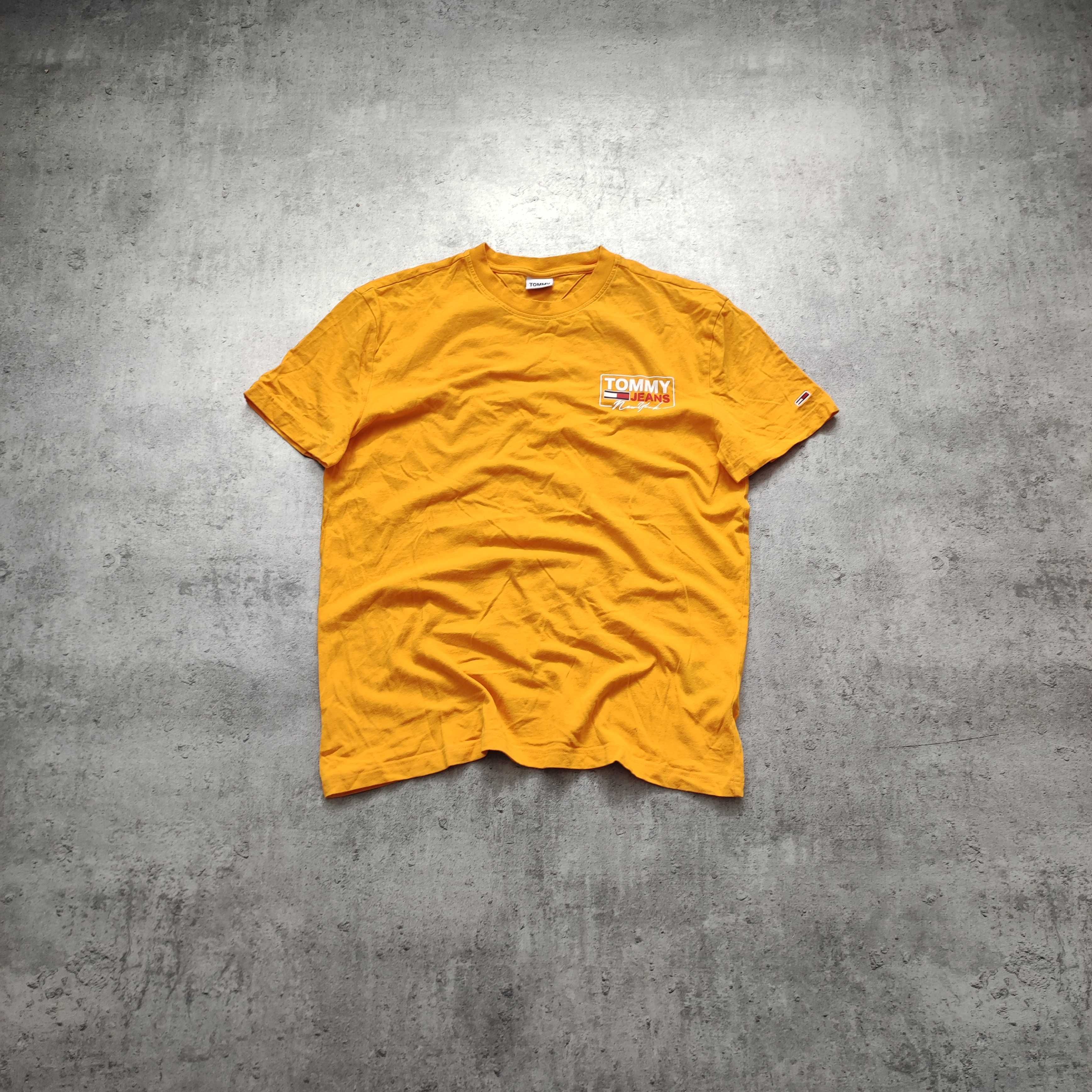 MĘSKA PREMIUM Koszulka Bawełna duże Logo Plecy Tommy Hilfiger Jeans