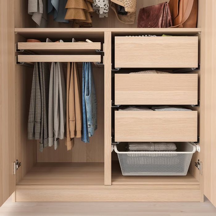 Ikea PAX Komplement przegroda do obudowy 100x58 dąb bencowany na biało